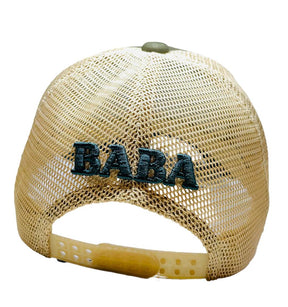 Arabic Letter “BABA” Hand Craft Base Ball Cap In Dark C-Green & Creamish Black