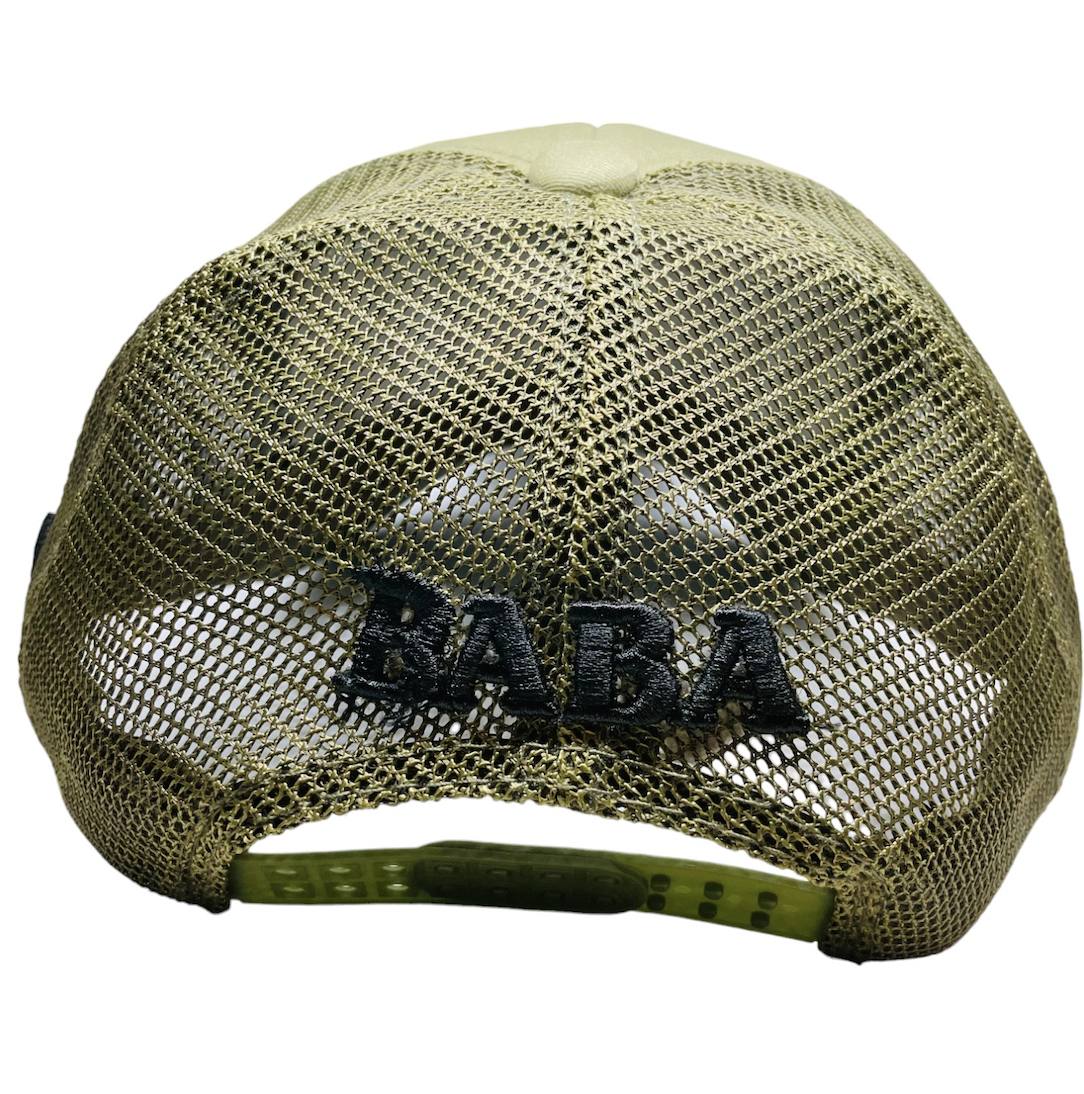 Arabic letter "BABA" Hand Craft Base Ball Cap in Mud Greenish & Black