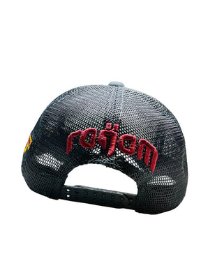 Arabic Letter "QATAR" Hand Craft Base Ball Cap In Greish Black