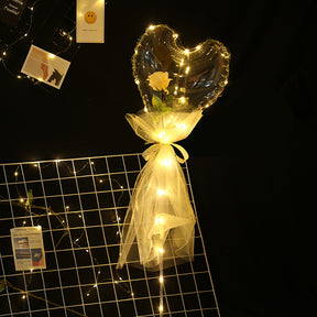 Tanabata Valentine's Day LED Roses Bobo Ball Glowing Net Red Bouquet Balloons Night Market Stall Bobo Ball