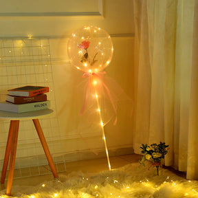 Tanabata Valentine's Day LED Roses Bobo Ball Glowing Net Red Bouquet Balloons Night Market Stall Bobo Ball