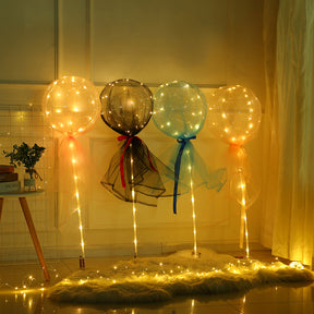 Tanabata Valentine's Day LED Roses Bobo Ball Glowing Net Red Bouquet Balloons Night Market Stall Bobo Ball